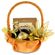 basket with alcohol and chocolates